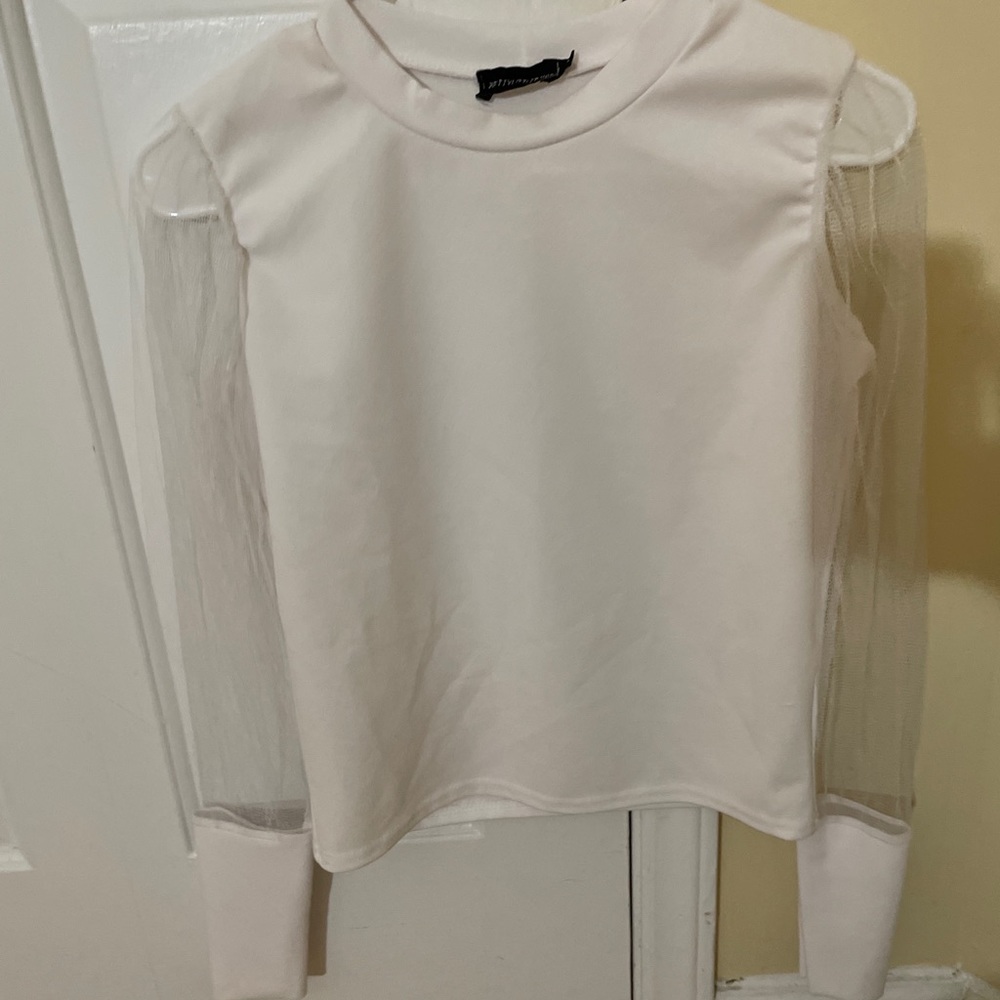 White sheer top NEVER WORN